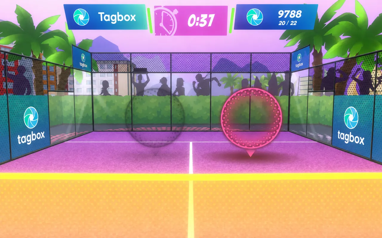 משחק הפאדל על ה-Play Wall במיתוג Tagbox