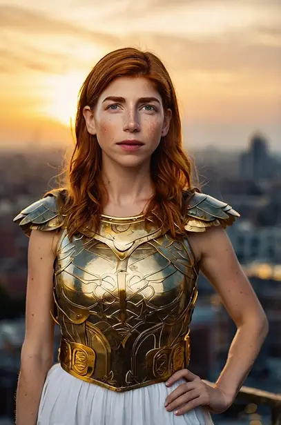 Leonardo Kino XL Maya Wertheimer as a modernday Athena wearing 0