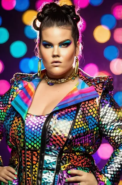 Leonardo Kino XL Netta Barzilai as a colorful cyberpop android 1 1